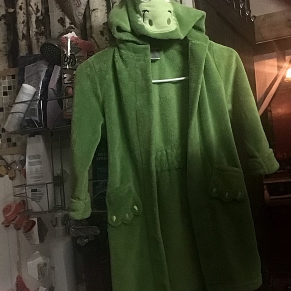 Cute kids green dinosaur bathrobe 4/5 - Picture 3 of 5